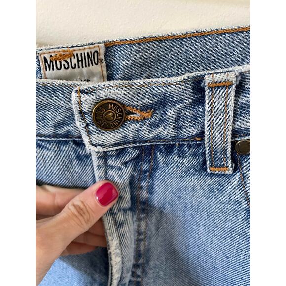 Moschino Vintage High Rise Straight Designer Italy Denim Jeans Blue Size 26 - Picture 5 of 7